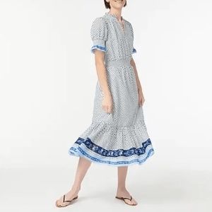 J.Crew Smocked Ruffle Dress in Cotton Voile